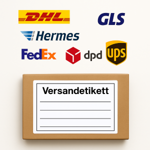 Versandetikett auf Paket