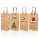 Geschenktüten 4er-Set Christmas für 1 Flasche...