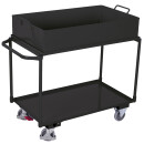 Tischwagen mit 2 Etagen und abnehmbarer Stahlblechwanne + EasySTOP-1