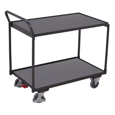 Tischwagen 250 kg mit 2 Ladefl�chen hoher Schiebeb�gel Typ M + EasySTOP-1
