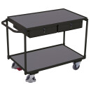 Tischwagen 250 kg mit 2 abschlie�baren Schubladen + EasySTOP-1