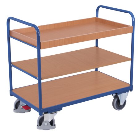 Etagenwagen mit 1 Tablett und 2 B�den 250 kg Traglast Typ S + EasySTOP-1