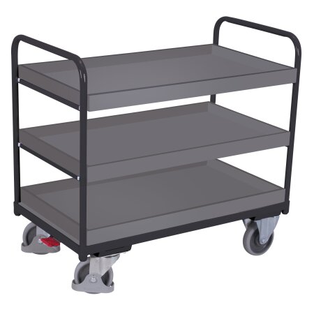 Etagenwagen mit 3 Tabletts 250 kg Traglast Typ M + EasySTOP-1