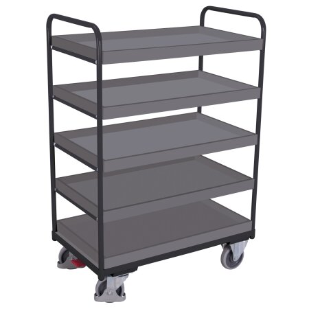 Etagenwagen hoch mit 5 Tabletts 250 kg Traglast Typ M + EasySTOP-1