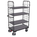 Paketwagen hoch mit 2 Gitterw�nden + 4 B�den 500 kg Traglast Typ M + EasySTOP-1