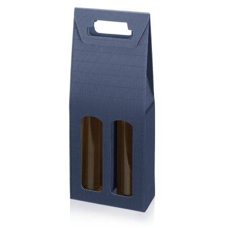 Tragekarton "Modern Welle Blau" 2er, 380mm