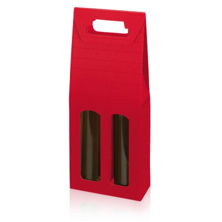 Tragekarton "Modern Welle Rot" 2er, 380mm
