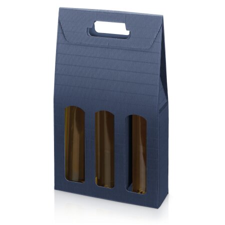 Tragekarton "Modern Welle Blau" 3er, 380mm