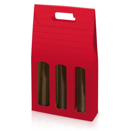 Tragekarton "Modern Welle Rot" 3er, 380mm