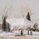 Präsentkorb 4-eckig "Winterdorf"-mittel- Strukturkarton