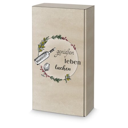 Präsentkarton "Genießen, Leben, Lachen" 2er, 360mm