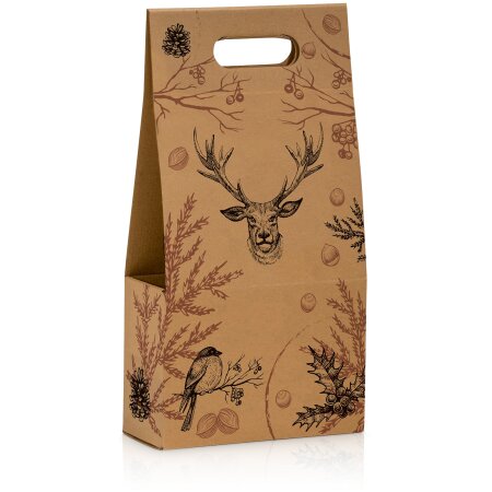 Tragekarton "Allround Winterzeit" Natura, Kraftpapier