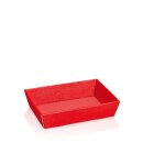 Präsentkorb 4-eckig "Seta Rot" -flach...