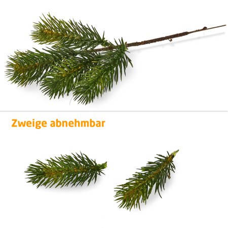 Tannenzweig mit 4 Spitzen, Kunststoff, grün