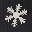 Sticker "Schneeflocke" Weißglimmer, Ø 40+60mm sortiert mit Klebepunkt
