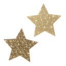 Sticker "Glitzerstern Lurex" Gold sortiert, Ø 60mm mit Klebepunkt