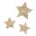 Sticker "Glitzerstern" Champagnergold, Ø 45+65mm mit Klebepunkt