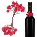 Beeren am Draht "Frost" Rot, 120x12mm, Bund mit...