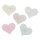 Herz "Pearl" mit Schlitz, 5-farbig sortiert, 53x60 mm Blau/Creme/Pink/Rosa/Weiß