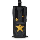 Geschenktasche "Stern Gold" Baumwolle schwarz,...