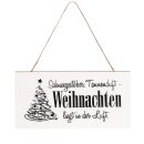 Holzschild "Weihnachten", Weiß/Schwarz,...