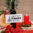 Holzschild "Weihnachten", Weiß/Schwarz, 100x200mm