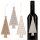 Anhänger "Baum Shiny" 3-farbig sortiert, Holz/Filz, 125x55mm Creme/Natur/Rosegold
