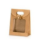 Tasche "Easypack" Kraftpapier+Schleife+Fenster -S-