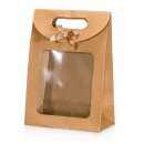 Tasche "Easypack" Kraftpapier+Schleife+Fenster -M-