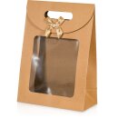 Tasche "Easypack" Kraftpapier+Schleife+Fenster -L-