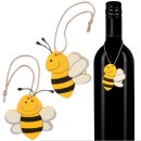 Anhänger "Bienchen" sortiert, Gelb, Holz,...