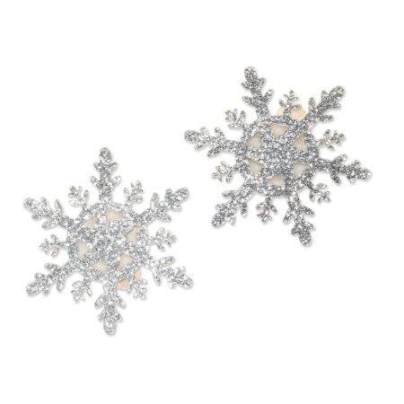 Sticker "Schneeflocke Silber" Ø 41mm, mit Klebepunkt