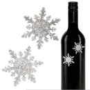 Sticker "Schneeflocke Silber" Ø 41mm, mit Klebepunkt