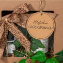 Papieranhänger "Herzlichen Glückwunsch" Natur, Ø 80mm mit Kordel
