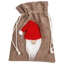 Geschenkbeutel "Weihnachtsmann" Natur/Rot,...