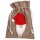 Geschenkbeutel "Weihnachtsmann" Natur/Rot, Filz, 200x146mm mit Zugband