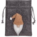 Geschenkbeutel "Weihnachtsmann" Grau/Natur,...