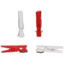 Holzklammer "Weihnachtsgrüße" sortiert, Rot/Weiß, Holz , 45x14mm