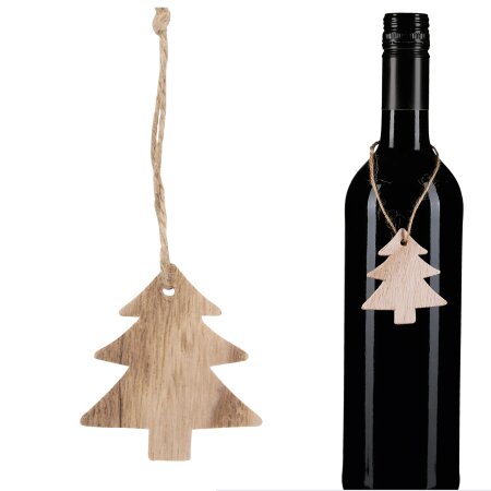 Anhänger "Weihnachtsbaum" Natur, Holz, ca. 50x60mm