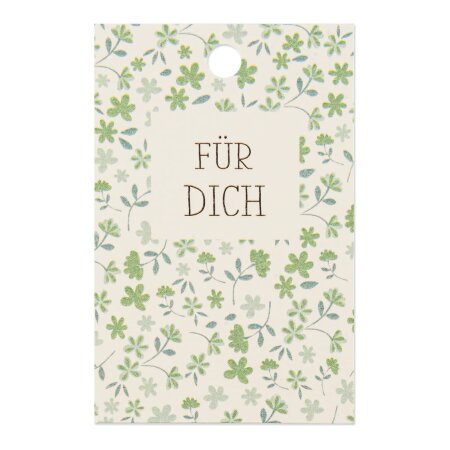 Papieranhänger "Für Dich" Creme, Kraftpapier, 85x55mm