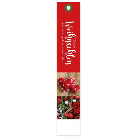Papieranhänger "Weihnachten Rot", 170x30mm