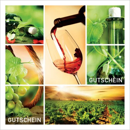 Gutschein "Vino" mit Kuvert, 120x120mm