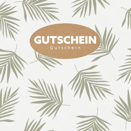 Gutschein "Blätter" mit Kuvert, 120x120mm