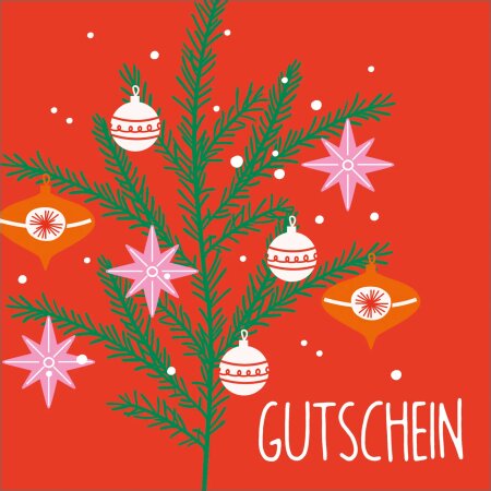 Gutschein "Weihnachtsbaum" mit Kuvert, 120x120mm