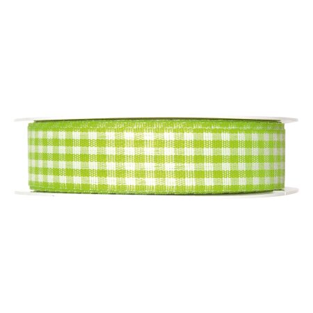 Geschenkband "Vichy-Karo" Limette 25mm x 25m