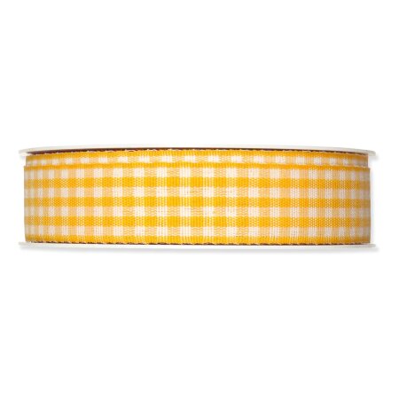 Geschenkband "Vichy-Karo" Gelb 25mm x 25m