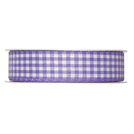Geschenkband "Vichy-Karo" Lavendel 25mm x 25m