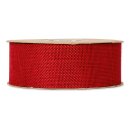 Geschenkband "Basic Weboptik" Rot, 40mm x 20m