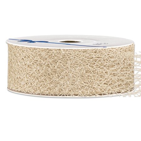 Geschenkband "Netz" Natur 38mm x 20m