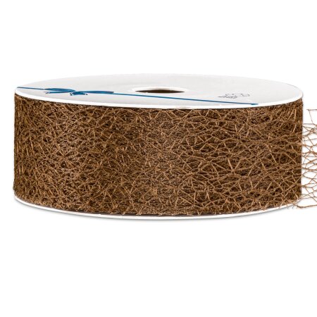 Geschenkband "Netz" Braun 38mm x 20m
